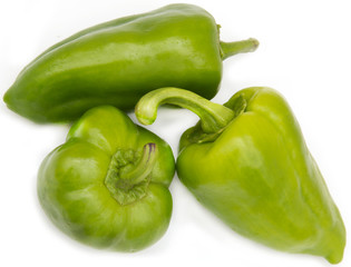 Green sweet pepper on a white background