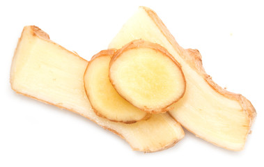 ginger root on white background