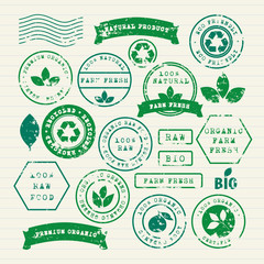 Vector set of ecology healthy food and environment