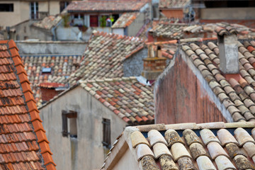 Naklejka premium French small town roofs