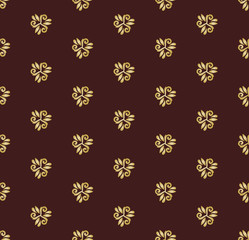 Floral Seamless  Golden Pattern. Orient Abstract Background