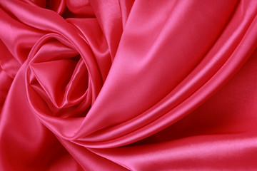 red silk folded rose