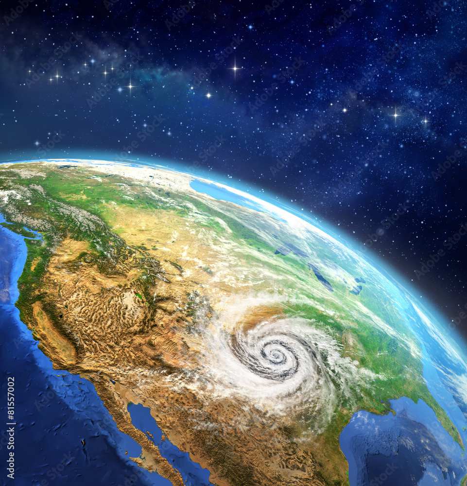 Canvas Prints hurricane over earth from outer space