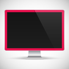 realistic detailed monitor isolated on a gray background