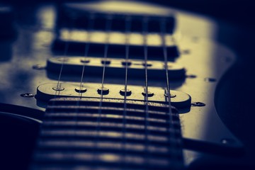 Close up of electric guitar element