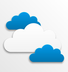 Obraz premium Set paper clouds isolated on white background