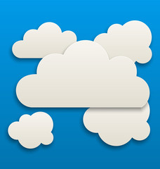Paper white clouds, sky background