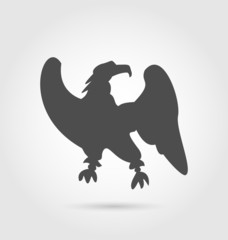 Abstract label of eagle silhouette