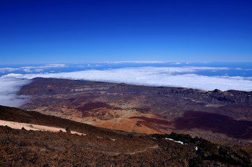 The view from the observation deck of the volcano Teide