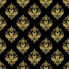 Pattern in the style of Baroque. Abstract  Golden Background