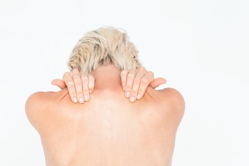 Beautiful woman with neck pain
