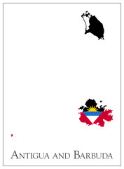 Antigua and Barbuda flag map