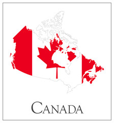 Canada flag map