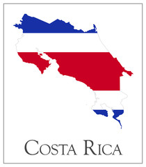 Obraz premium Costa Rica flag map