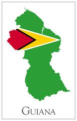 Guyana flag map