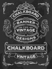 Collection of banners and ribbons on a black background - 81560869