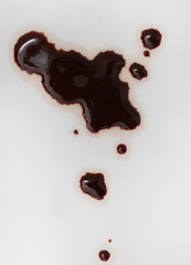 chocolate stains on white material