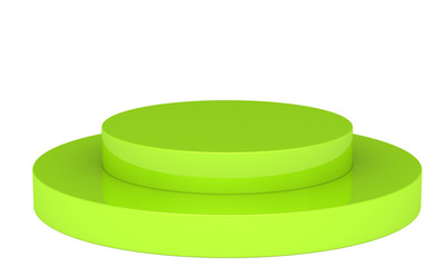 Empty green podium. 3d render on a white background
