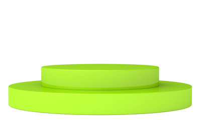 Empty green podium. 3d render on a white background