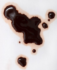 chocolate stains on white material