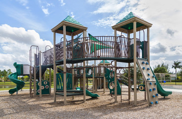 playground with slides and climbing frame