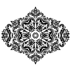 Damask  Pattern. Orient Ornament. Black and White Colors