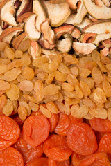 dried fruits as a background