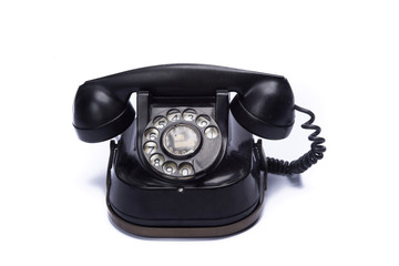 vintage telephone isolated on white background
