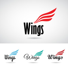 Fototapeta premium Colorful Wing Shape Logo Icon