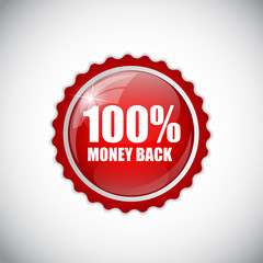 100% Money Back Golden Label  Vector Illustration