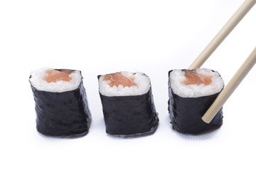 sake maki isolated on white background