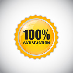 100 % Satisfaction Golden Label Vector Illustration