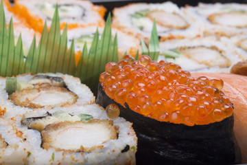 assortment mixed sushi