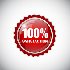 100 % Satisfaction Golden Label Vector Illustration