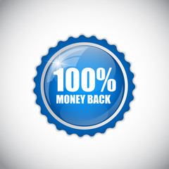 100% Money Back Golden Label  Vector Illustration