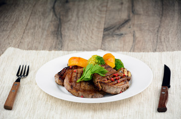 Delicious grilled beef steakes