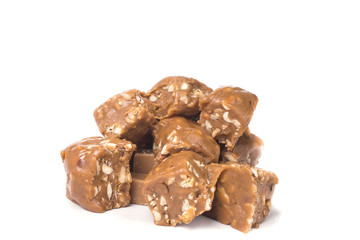 Delicious sliced pieces of sherbet with nuts