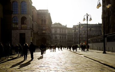 Obraz premium Tourism in Milan Italy