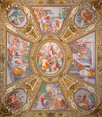 Panele Szklane Podświetlane  Rzym - Wniebowzięcie - sufit w chpel - Santa Maria in Trastevere