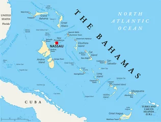 Foto op Plexiglas The Bahamas Political Map © Peter Hermes Furian