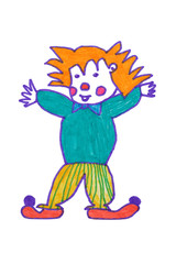 Children's drawing of clown