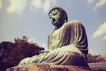 Daibutsu - famous Great Buddha in Kamakura,Japan.