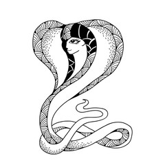 Fototapeta premium Mythological Snake with head of woman
