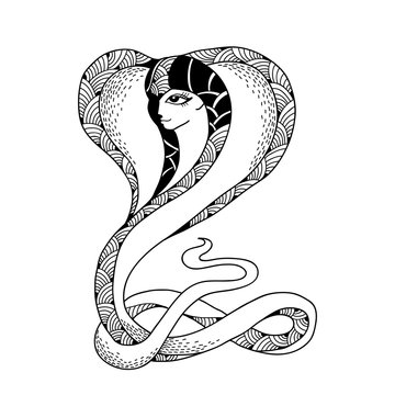 Mythological Snake with head of woman