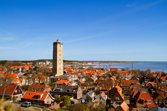 Old lighthouse in a small village in the Netherlands