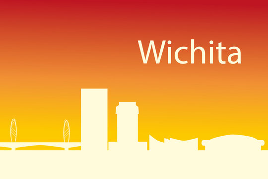 Wichita Kansas city skyline vector silhouette illustration