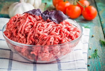 raw fresh organic mincemeat in a bowl