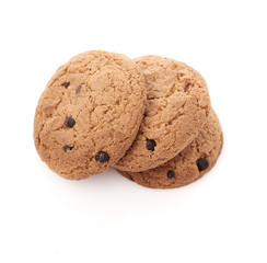 oat cookies on white background