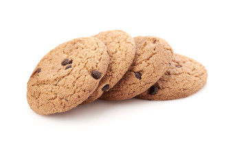 oat cookies on white background