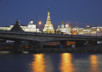 Obraz premium River Kazanka and Kazan Kremlin, Tatarstan, Russia